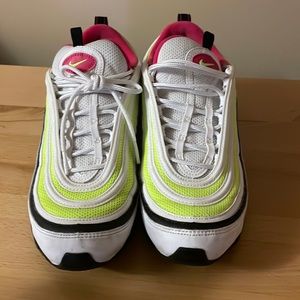 Nike Air Max 97 White Rush Pink Volt CI9871-100 Men’s Sneakers Sz 9